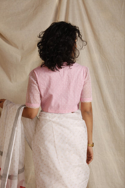 The Lupine Pink Half Sleeve Blouse
